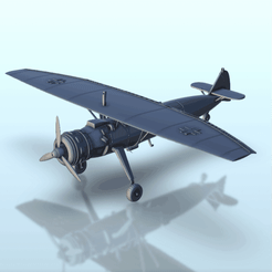 GIF-V43.gif STL file Heinkel Monoplane - WW2 German Germany Luftwaffe Flames of War Bolt Action 15mm 20mm 25mm 28mm 32mm・3D printer design to download, Hartolia-Miniatures