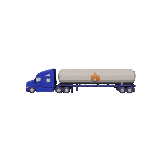 Low Poly Gas Trailer 3D Model – Geometric Fuel Tanker STL Design