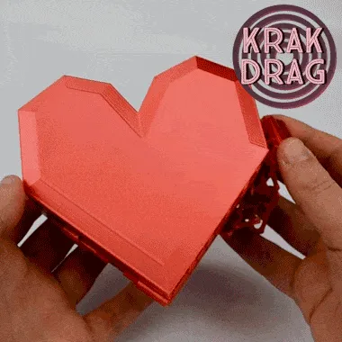 💜 HEART BOX WITH WORKING ZIPPER・ STL File for 3D printing