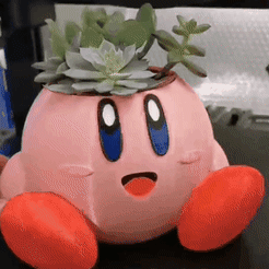 Kirby planter.gif Archivo STL gratis La maceta Kirby - fácil de imprimir・Objeto imprimible en 3D para descargar