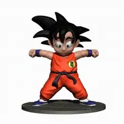 Goku-turntable.gif STL file Kid Goku - Dragon Ball・Design to download and 3D print