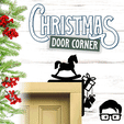 024a.gif 🎅 Christmas door corner (santa, decoration, decorative, home, wall decoration, winter) - by AM-MEDIA