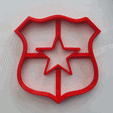escudo.gif 2 x Cortador de galleta del Escudo de Chile, con dibujo y sólo contorno, 10 cm.