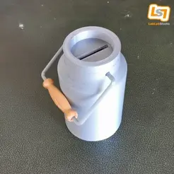 gif-cults.gif 3D file Very simple piggy bank in the shape of a milk can・3D printing design to download