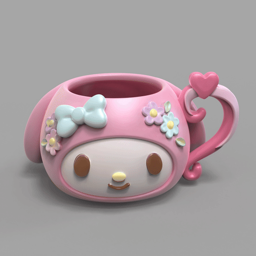 Adorable Sanrio My Melody 3D Printable Mug Stylized Heart Handle