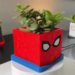 Spiderman-Vid.gif 3D file Spiderman Planter Pot | Desktop Indoor Planter Piece・3D printing model to download