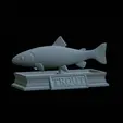 Trout-statue-5.gif fish rainbow trout / Oncorhynchus mykiss statue detailed texture for 3d printing