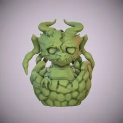 tbrender-1.gif Файл STL Скелет вылупившегося детеныша дракона - существо на Хэллоуин・Модель для загрузки и 3D-печати