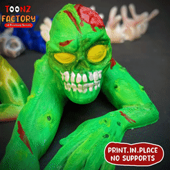 ezgif.com-gif-maker-3-1.gif STL file FLEXI PRINT-IN-PLACE ZOMBIE CRAWLER ARTICULATED・3D printable design to download