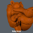 Scrat.gif Download free STL file Baby Scrat (Easy print no support) • 3D printing object, Alsamen
