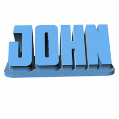 John.gif Fichier STL Plaque de bureau John Name・Modèle imprimable en 3D à télécharger, Khanna3D