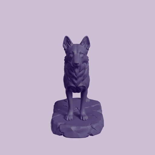 German Shepherd Dog on Rock Base Figurine