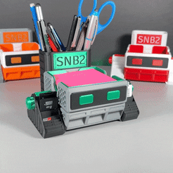 gif_snb2.gif Файл STL SNB2: Sticky Note Bot (Snib) - органайзер для рабочего стола・Модель 3D-принтера для загрузки, ThinAir3D