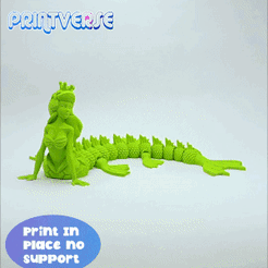 ezgif.com-gif-maker-2022-06-20T120639.554.gif STL file Arista The Mermaid Articulated Print In Place No Support・3D printable model to download