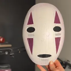ezgif.com-gif-maker-3.gif STL file No-Face Mask | Spirited Away | Cosplay・Template to download and 3D print