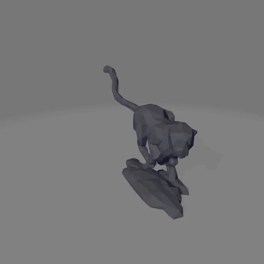 Adsız-tasarım-12.mp4 Running Cougar - Low Poly - Decor
