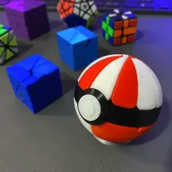 MiniPoke.gif Archivo STL Pokeball + Cubo Rubik [Square-1]・Objeto imprimible en 3D para descargar