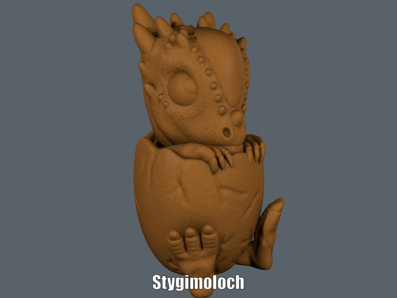 Stygimoloch.gif STL file Stygimoloch (Easy print no support)・3D print design to download, Alsamen