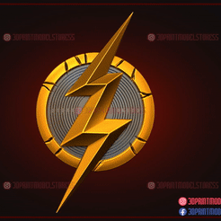 The_flash_logo.gif -Datei The Flash Logo - The Flash Film 2022 - DC Fandome Cosplay herunterladen • 3D-Drucker-Vorlage, 3DPrintModelStoreSS