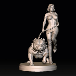 gif.gif STL file Woman and American Bully・3D printer design to download