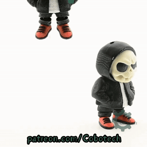 🎃 Cobotech Halloween Grumpy Skull Hoodie Articulated Keychain - Cute ...