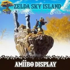GIF-MAKER.gif Archivo STL Zelda Sky Island Amiibo Display: Inspirado en Tears of the Kingdom・Modelo imprimible en 3D para descargar