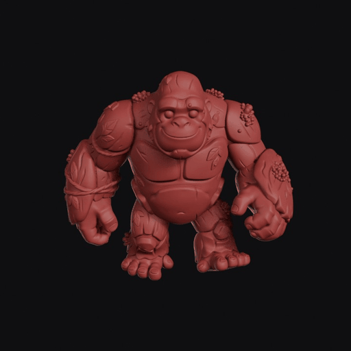 Giant Gorilla Colossus With Leaf Armor