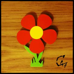 Flower magnet.gif Free STL file Flower - Fridge Magnet・Design to download and 3D print, c47