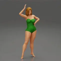ezgif.com-gif-maker.gif Archivo 3D Mujer en bañador verde levantando la mano・Plan de impresora 3D para descargar