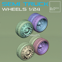 0.gif Archivo 3D Semi Truck Juego de ruedas w / neumáticos de perfil bajo 1-24th・Diseño para descargar y imprimir en 3D