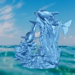 dauphin-algue-gi.gif STL file Dolphin seaweed・3D printing template to download