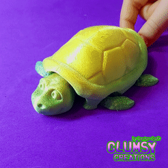 ezgif.com-gif-maker.gif STL file Flexi Hiding Turtle Bath Toy・Template to download and 3D print, Doctor_Craft