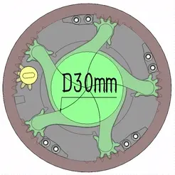 3DP5BLROD30A-with-dimension.gif 3DP5BLROD30A Mechanical Iris shutter aperture mechanism diy diaphragm