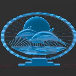 Animation1.gif Dolphin Crossing - Suspended 3D - No Support - Thread Art STL