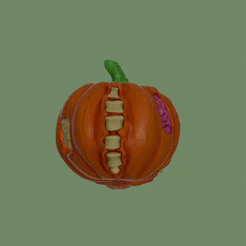 IMG_4050.gif STL file 3D-Model Zombie-Pumpkin | 3D-printing 3D-design | Disgusting Halloween figurnes・Model to download and 3D print