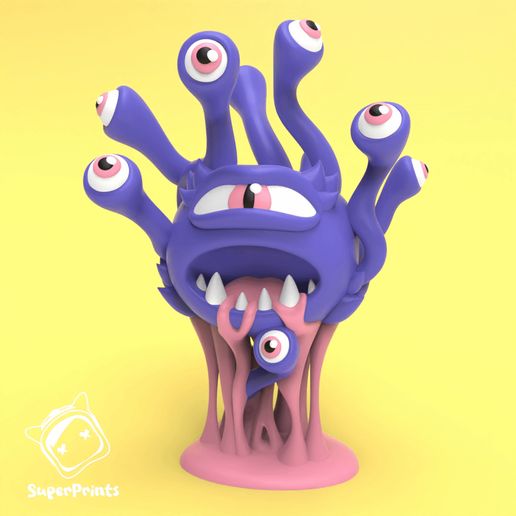 Beholder.8.gif Eyeball Monster - Easy Multicolor FDM RPG Minis (No supports)