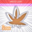 Weed_Leaf~3.75in.gif Высечка для печенья "Листья травы" 3,75 дюйма / 9,5 см