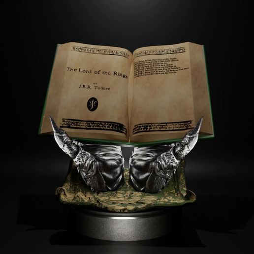 0001-0220.mp4 ✨ Le Seigneur des Anneaux - Support de livre à mains de Sauron | Modèle STL