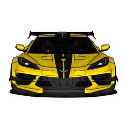 Chevrolet-Corvette-C8-Stingray.gif Fichier STL Chevrolet Corvette C8 Stingray.・Design à télécharger et à imprimer en 3D