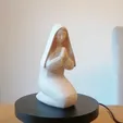 InShot_20240117_203816631.gif Praying Virgin Mary Wood Carving Sculpture Figurine