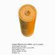 unf12-55-300-70mm-4.gif Airgun silencer UNF 1/2 threads .22 caliber 5.5mm 60, 70 and 80mm