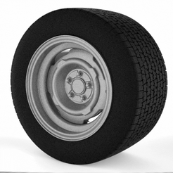 Design-sem-nome.gif STL file STL VINTAGE IRON WHEEL + TIRE HOT ROD BF GOODRICH・3D printing template to download
