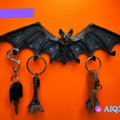 bat-gif.gif Fichier STL Organisateur de clés et de bijoux chauve-souris Halloween・Plan pour impression 3D à télécharger