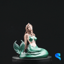 Mermaid-01-Delphine.gif STL file Mermaid 01 - Delphine・3D print design to download