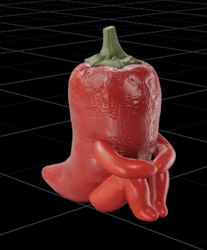 MACHIBOUKE CHILI PEPPER - WAITING VEGETABLE FIGURE MACHIBOKE 3D MODEL - PERSONAL USE