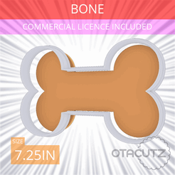 Bone~7.25in.gif STL file Bone Cookie Cutter 7.25in / 18.4cm・3D printing design to download