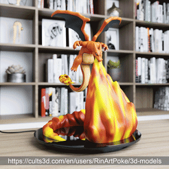 fire-breathing-charizard-from-pokemon-mini.gif Файл STL огнедышащий чародей из покемона・Модель для загрузки и печати в формате 3D