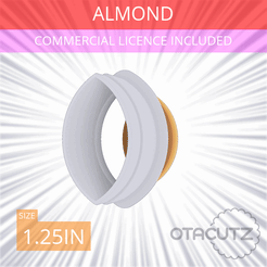 Almond~1.25in.gif Fichier STL Emporte-pièce en forme d'amande 1.25in / 3.2cm・Objet pour imprimante 3D à télécharger
