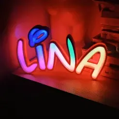 linagif.gif Archivo STL Lina LED LIGHT NIGHTLIGHT NACHTLICHT MARQUEE・Diseño imprimible en 3D para descargar