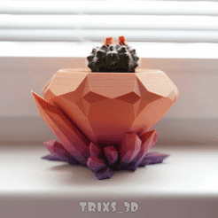diamongflowerpot2.gif Archivo STL maceta diamante・Objeto imprimible en 3D para descargar